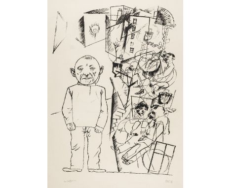 GEORGE GROSZ (1892 - 1959, Berlin) "Der Zuchthäusler"Lithographie auf strukturiertem Velin. 1919/20.46,2 x 34,4 cm (63,5 x 49