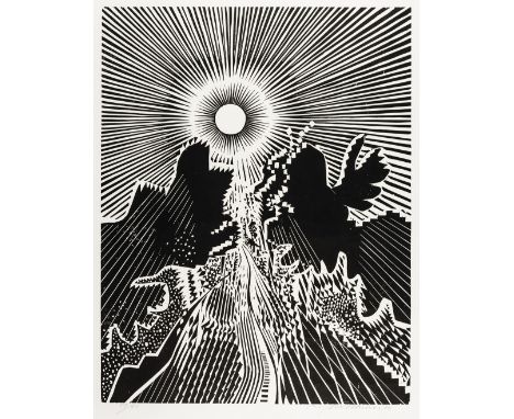 WOLFGANG MATTHEUER (1927 Reichenbach im Vogtland – 2004 Leipzig) SonnenstraßeHolzschnitt auf Japan. 1976. 47,2 x 36,8 cm. Sig