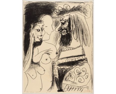 PABLO PICASSO(Málaga 1881–1973 Mougins)Le Vieux Roi. 1959.Lithografie. Aus der Auflage von 1000. Unten rechts mit der roten S