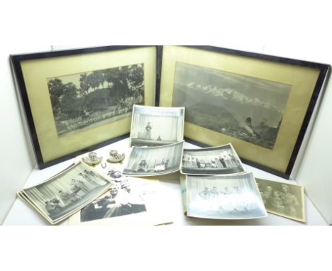 A collection of photographs and ephemera relating to an Army/Air Force Concert Party touring company and two regimental badge