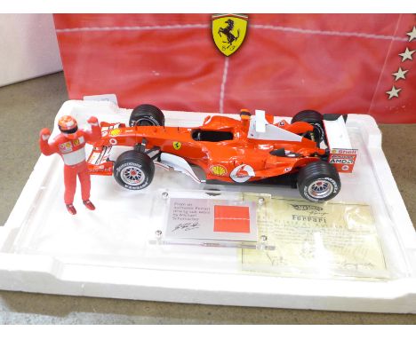 A Hot Wheels limited edition Formula One Ferrari racing car, boxed 