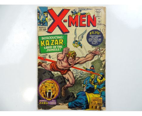 UNCANNY X-MEN #10 - (1965 - MARVEL - UK Cover Price) - First Silver Age appearances of Ka-Zar and Zabu the Sabretooth + First