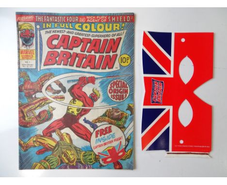 CAPTAIN BRITAIN #1 - (MARVEL UK -1976) - Origin and First appearance of Captain Britain &amp; includes the free gift of a Cap