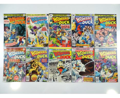 HOWARD THE DUCK #1, 2, 3, 4, 5, 6, 7, 8, 9, 10 (10 in Lot) - (1976/77 - MARVEL - UK Price Variant) - First solo series in own
