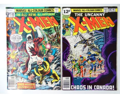 UNCANNY X-MEN #109 &amp;120 (2 in Lot) - (1978/79 - MARVEL - UK Price Variant) - First appearances of Vindicator (Weapon Alph