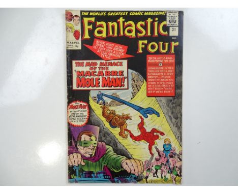 FANTASTIC FOUR #31 - (1964 - MARVEL - UK Price Variant) - An early Avengers crossover and a Mole Man appearance + first appea