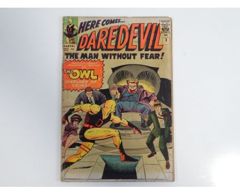 DAREDEVIL #3 - (1964 - MARVEL - UK Price Variant) - Origin and first appearance of the Owl - Jack Kirby cover with Joe Orland