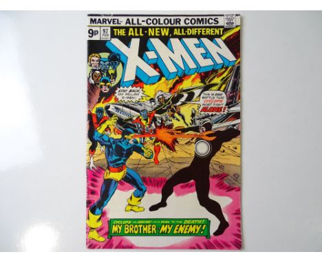 UNCANNY X-MEN #97 - (1976 - MARVEL - UK Price Variant) - First (brief) appearance of Lilandra + Havok and Polaris, Eric the R