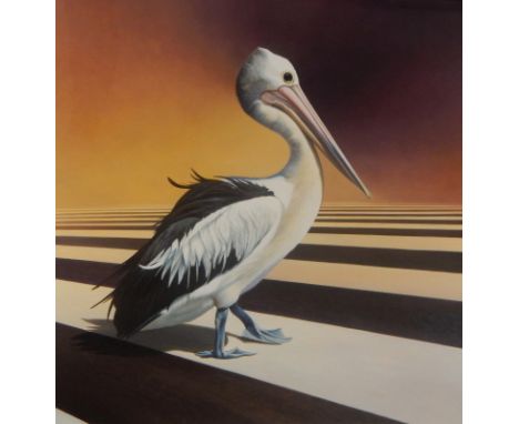 Paul James.  Zebra crossing, artist signed limited edition coloured print 28/100, 69cm x 66cm