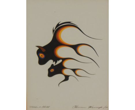 Clemence Westcoupe (b.1951).  Mother and child, coloured print, artist signed, titled and dated (19)78, 21.5cm x 13.5cm
