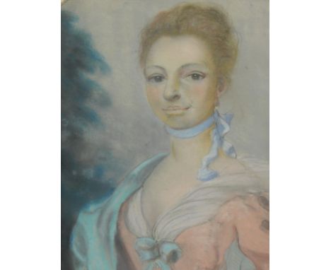 19thC School.  Portrait of a lady, pastel, 37.5cm x 29cm