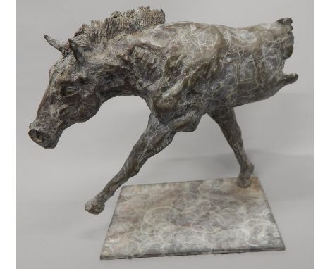 Edward Waites (b.1989).  Striding horse, bronze, signed and numbered 3/12, 23cm high