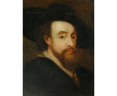 After Peter Paul Rubens. Head and shoulders portrait, oil on canvas, 32cm x 23.5cm