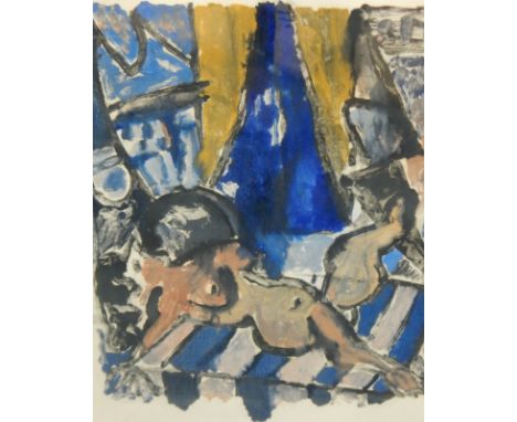 Gordon Snee (1931-2013).  Nude study, artist signed lithographic print dated 15.9.86, 50cm x 40cm