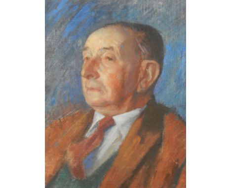 Bernard Tozer Pike (1908-1996).  Head and shoulders portrait, oil on canvas, 49cm x 39.5cm