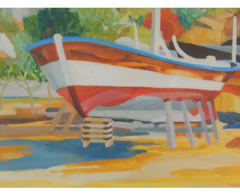 Phil Bowman (b.1954). Fishing Boat, artist signed coloured print, 26cm x 35cm, and five other artists works (6). 