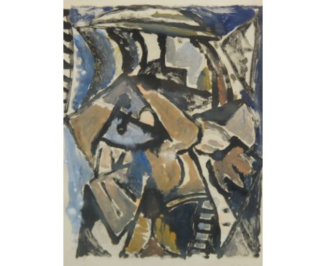 Gordon Snee (1931-2013).  Abstract study, artist signed lithographic print dated 19.9.86, 50cm x 40cm