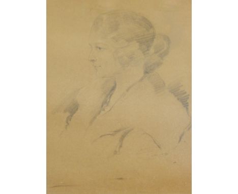 J.U.D. (19th/20thC).  Portrait of a woman, drawing, initialled and dated (19)23, 53cm x 41cm
