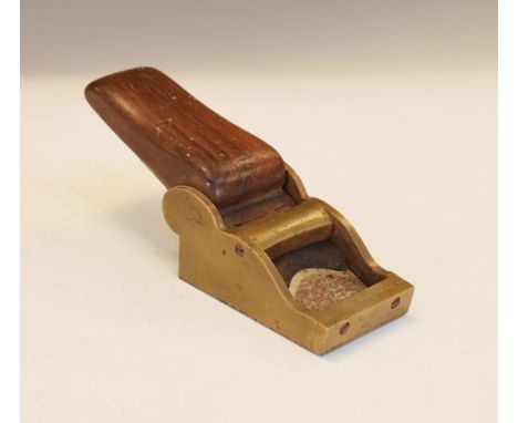 Carpentry Tools - Vintage brass chariot plane with mahogany infill   Condition: 