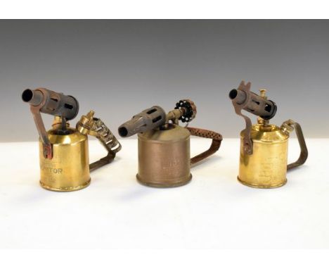 Three vintage brass blowtorches   Condition: 