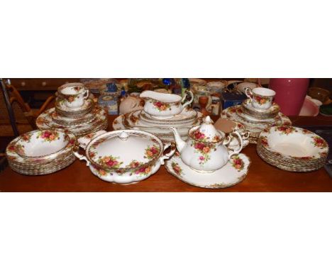 Royal Albert Old Country Roses pattern dinner and part tea service   Condition: 