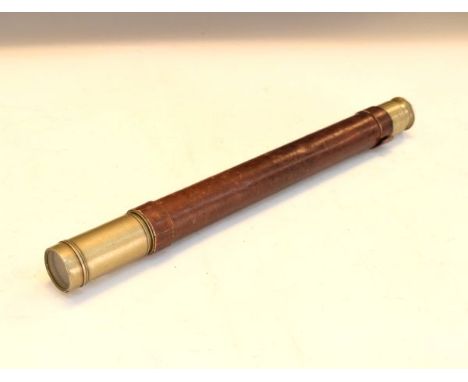 Vintage silver plated and leather bound single draw telescope by Ross of London   Condition: 