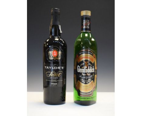 Wines & Spirits - 70cl bottle Glenfiddich Scotch whisky together with a bottle of Taylor's Select Port (2)   Condition: 