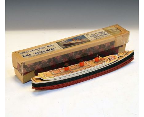 Vintage Chad Valley 'Take To Pieces' model - R.M.S. Queen Mary, in original box   Condition: 