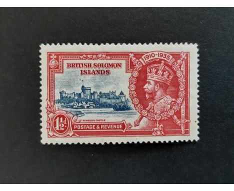 British Solomon Islands 1935 Silver Jubilee SG 53h MM (light creasing) showing the ‘dot by flagstaff’ variety total SG cat £1