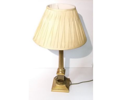 Brass Corinthian Column Table Lamp & Shade