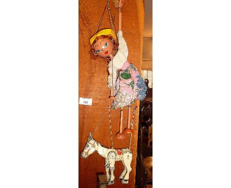 1950's Muffin the Mule diecast puppet, and Pelham Mitzi puppet