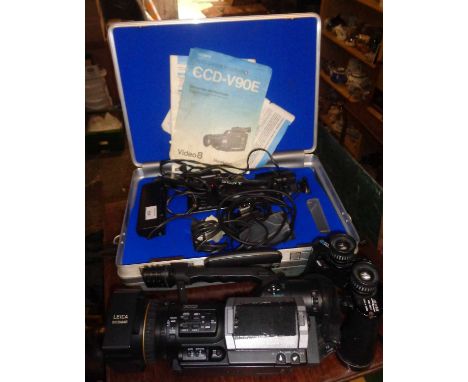 A Sony CCD-V90E camcorder kit in aluminium case and a Panasonic 3CCD digital video camera/recorder AG-DVX 100A