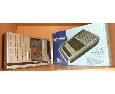 A Trophy portable cassette recorder