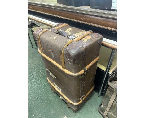 Vintage wooden bound trunk