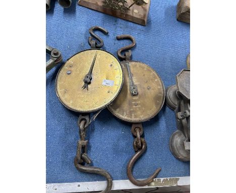 Two sets of Salters hanging trade scales