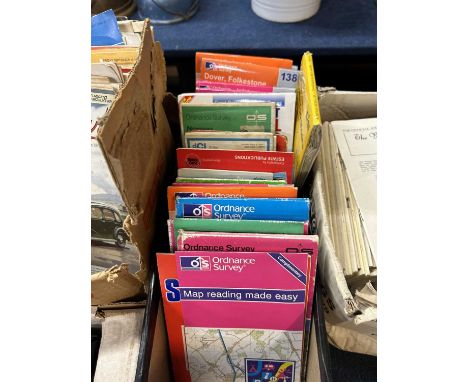 Box of various Ordnance Survey maps