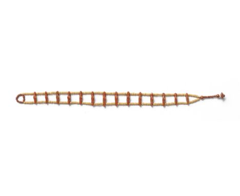  An Egyptian jasper grasshopper amulet bracelet New Kingdom, circa 1550-1069 B.C.Each of the fourteen amulets with linear not