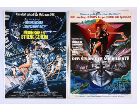 James Bond: Two German Posters including The Spy Who Loved Me (Der Spion, Der Mich Liebte) (1977) and Moonraker (Moonraker  S