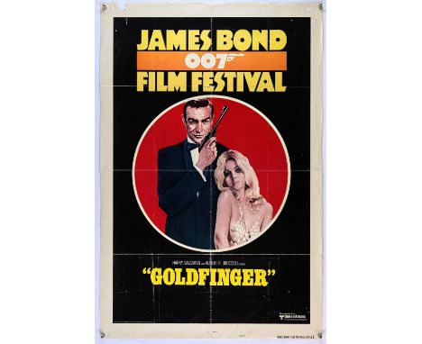James Bond, five vintage film posters comprising ; Goldfinger 007 Film Festival (1964), American one sheet film poster ( 41 x