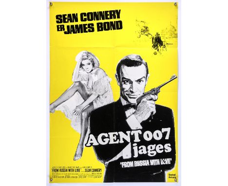 James Bond: From Russia With Love (Agent 007 Jages) (1970s re-release) Danish one-sheet poster, United Artists, starring Sean