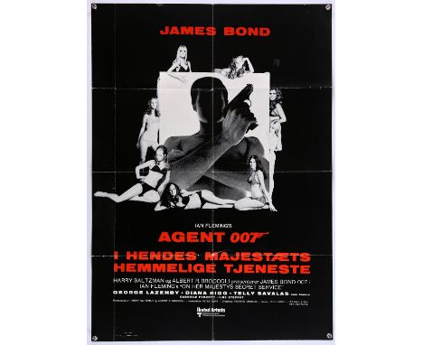 James Bond: On Her Majestys Secret Service (Agent 007  I Hendes Majestaets Hemmelige Tjeneste) (1972 re-release) Danish one-s