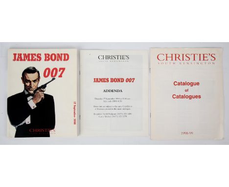 James Bond: Christies James Bond Auction (1998) - Auction catalogue with Addenda and Catalogue of Catalogues leaflet.  (3)Con