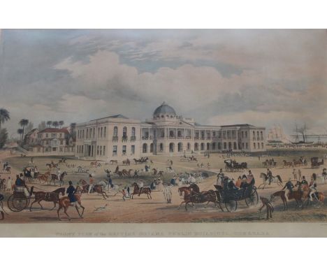 AFTER W** S** HEDGES (Fl.c.1835 -?) FRONT VIEW OF THE BRITISH GUIANA PUBLIC BUILDINGS, DEMERARA Tinted lithograph with hand c