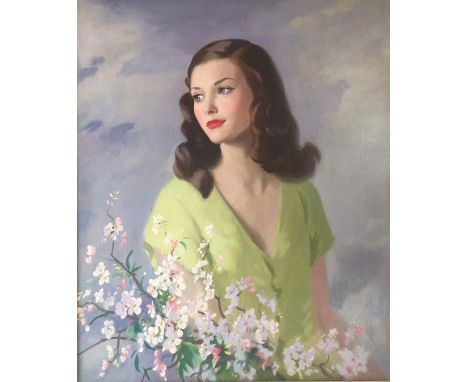 •ARCHIBALD GEORGE BARNES (1887-1972) PORTRAIT OF A YOUNG LADY Signed BARNES, oil on canvas 74.5 x 62.5cm. ++ Goode condition