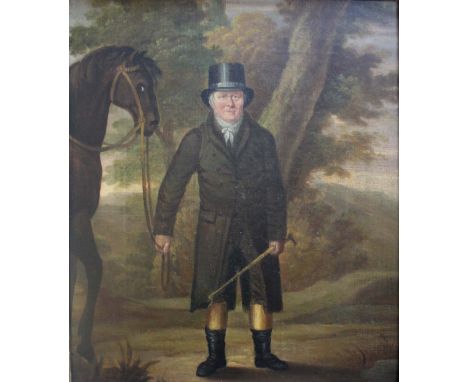 FOLLOWER OF THOMAS BARKER OF BATH (1769-1847) PORTRAIT OF A GROOM WITH A HORSE; PORTRAIT OF A DAIRYMAN (FROM THE STARKIE ESTA