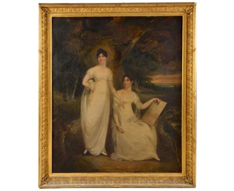 CIRCLE OF RAMSAY RICHARD REINAGLE, RA (1775-1862) PORTRAITS OF TWO SISTERS, THE DAUGHTERS OF THE REV. JAMES INGRAM OF BURFORD