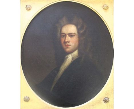 FOLLOWER OF CHARLES JERVAS (c.1675-1739) PORTRAIT OF PIERS STARKIE Quarter length, wearing a dark coat and a white neckcloth,