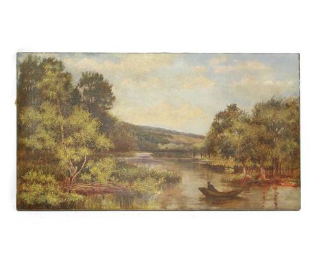 W W Gosling, circa 1880River landscapeWith copy inscription and date verso, oil on canvas, unframed68.5 x 122cmCondition repo