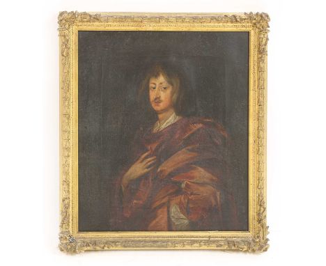 After Sir Anthony Van DyckPortrait of a gentleman in a red cloakoil on canvas40 x 34cmCondition report: A little dirty and ol