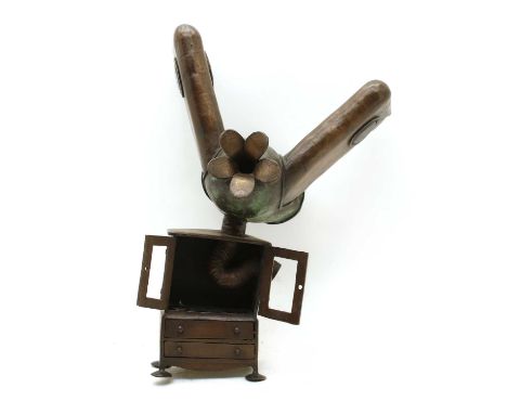 Paul Cox (British, b.1975), Return to Sender, bronze, signed and dated (20)01 with 2002 Royal Academy Summer Exhibition label